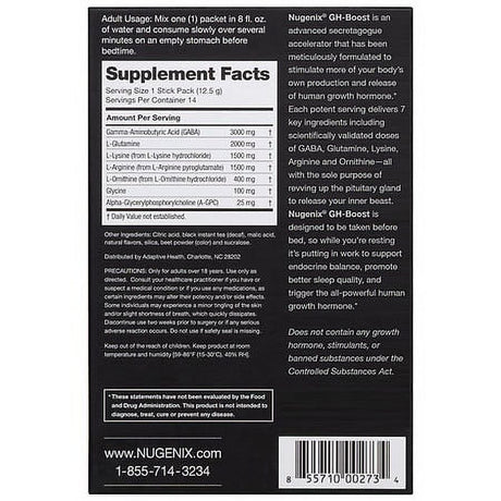 Nugenix Gh-Boost, HGH Booster and Sleep Dietary Supplement for Men, Tea-Berry Blast, 14 Count *EN