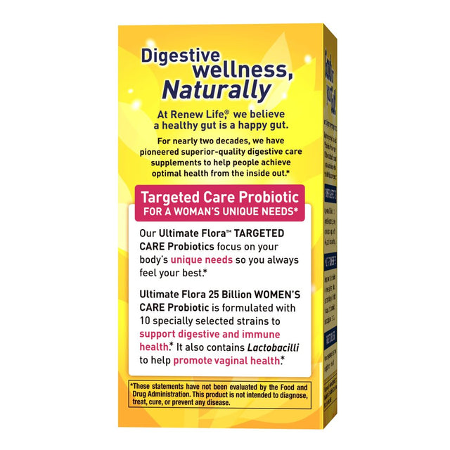Renew Life - Ultimate Flora Probiotic Women'S Care - 25 Billion - 40 Vegetable Capsules