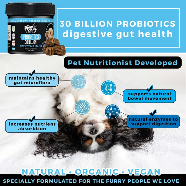 Pet Chef Nutrition Probiotic Soft Treats for Dogs | Digestive Gut Health, Gas & Bloating, Constipation, Diarrhea & Upset Stomach | Premium Chewable Treats for Pets - All Ages & Sizes - 140 Ct (Bacon)
