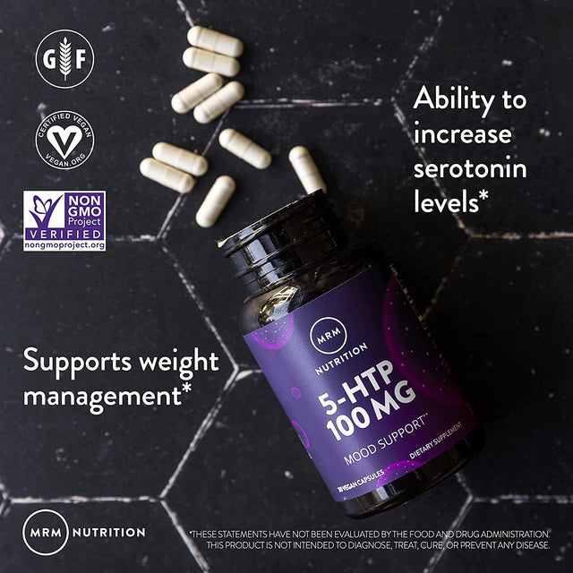 MRM Nutrition 5-HTP (5-Hydroxy-Tryptophan) 50Mg | Healthy Mood + Sleep | Vegan + Gluten-Free | 30 Servings
