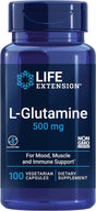 Life Extension L-Glutamine, 500 Mg L-Glutamine, Amino Acid, Supports Muscle Health and Immune Health, Gluten-Free, Non-Gmo, 100 Vegetarian Capsules