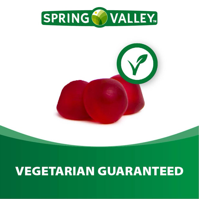 Spring Valley Brain Health Support Dietary Supplement Gummies, Cherry, 300 Mg, 60 Count