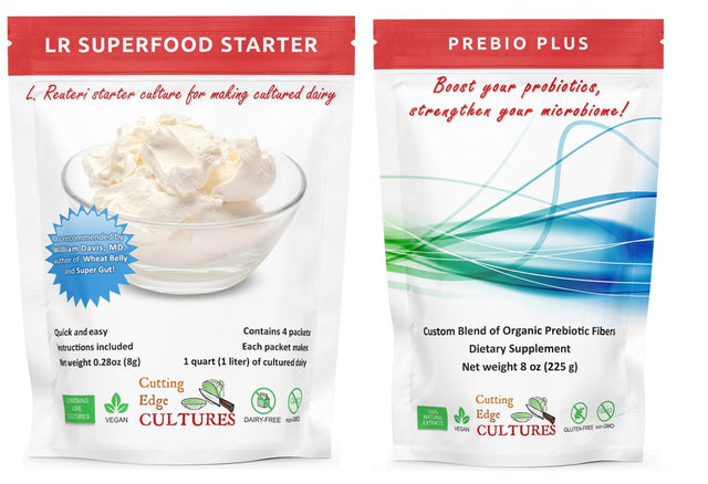 LR Superfood Starter Culture + Prebio plus L. Reuteri Probiotic as Recommended by Dr William Davis Super Gut, MD Cultured Dairy Low and Slow Yogurt Lactobacillus