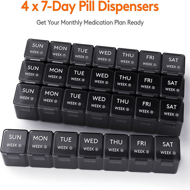 Lifewit Monthly Pill Organizer, 28 Day Pill Box, 4 Weeks One Month Pill Cases, Large Compartments