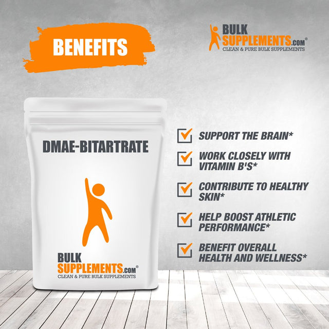 Bulksupplements.Com Dmae-Bitartrate Powder - Mental Focus Supplement - Nerve Support Supplement - Acetylcholine Supplements (500 Grams - 1.1 Lbs)