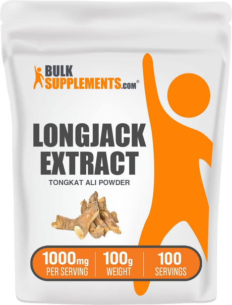 BULKSUPPLEMENTS.COM Longjack Extract Powder - Tongkat Ali Extract, Tongkat Ali Powder - Longjack Tongkat Ali, Tongkat Ali for Men - Gluten Free, 1000Mg per Serving, 100G (3.5 Oz)
