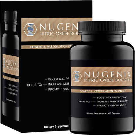 Nugenix Nitric Oxide Booster Supplement - L-Arginine, L-Citrulline, Pine Bark Extract - Vasodilator - 100 Capsules