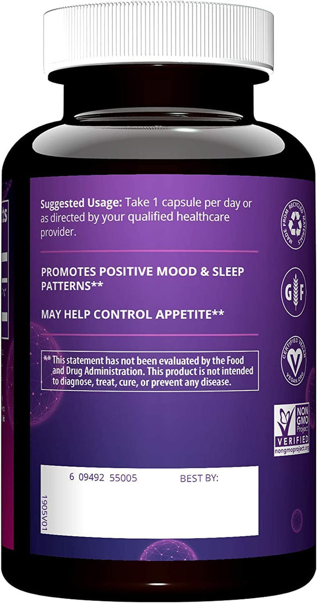 MRM Nutrition 5-HTP (5-Hydroxy-Tryptophan) 50Mg | Healthy Mood + Sleep | Vegan + Gluten-Free | 30 Servings