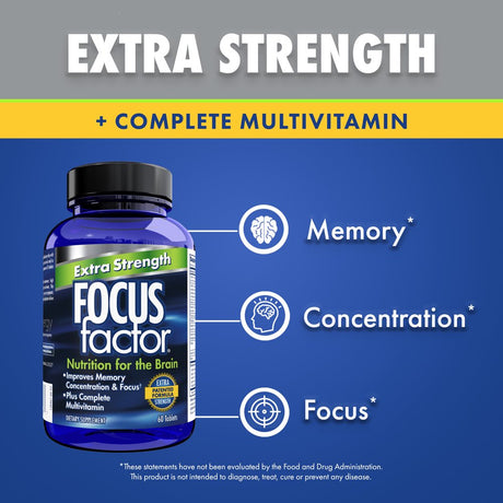 Focus Factor Extra Strength, Brain Health Dietary Supplement - 60 Ct