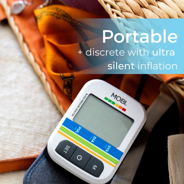 MOBI Health Wrist Blood Pressure Monitor, BP Monitor Irregular Heart Beat Detection Cuff Automatic with Large Display Screen Support Charging Supply for Home Use