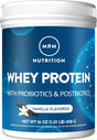 MRM Nutrition Whey Protein | Vanilla Flavored |18G Protein | with 2 Billion Probiotics + Digestive Enzymes + Bcaas | High Absorption + Digestion | Hormone + Antibiotic Free | 17 Servings
