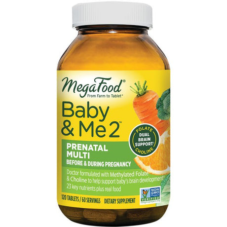 Megafood Baby Me 2 Prenatal Multi 120 Tabs Baby'S Brain Development *