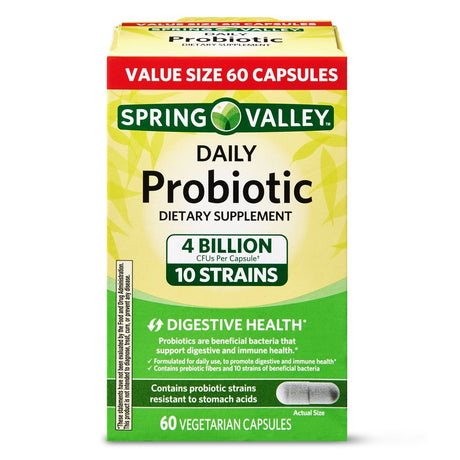Spring Valley Daily Probiotic Vegetarian Capsules, 60 Count
