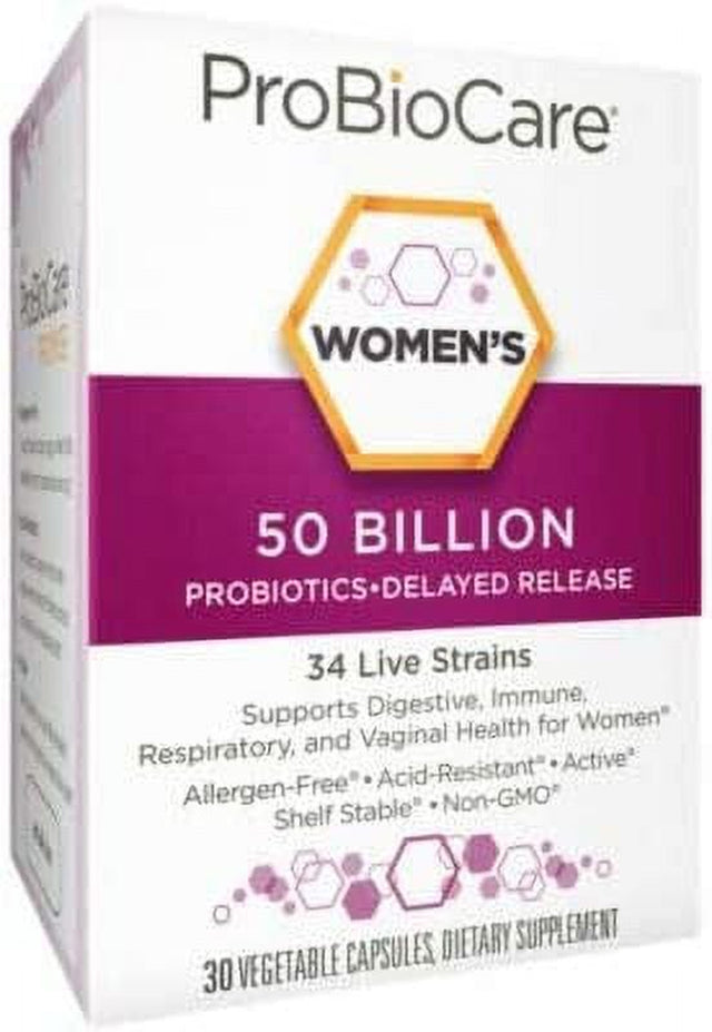 Probiotic for Women - 50 Billion Cfus - Supports Digestive & Vaginal Health (30 Vegetable Capsules)