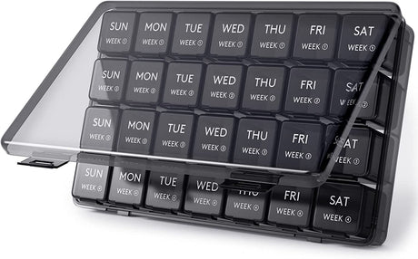 Lifewit Monthly Pill Organizer, 28 Day Pill Box, 4 Weeks One Month Pill Cases, Large Compartments