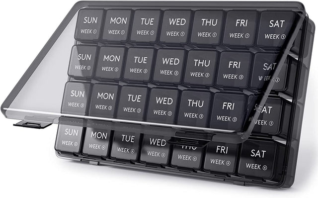 Lifewit Monthly Pill Organizer, 28 Day Pill Box, 4 Weeks One Month Pill Cases, Large Compartments