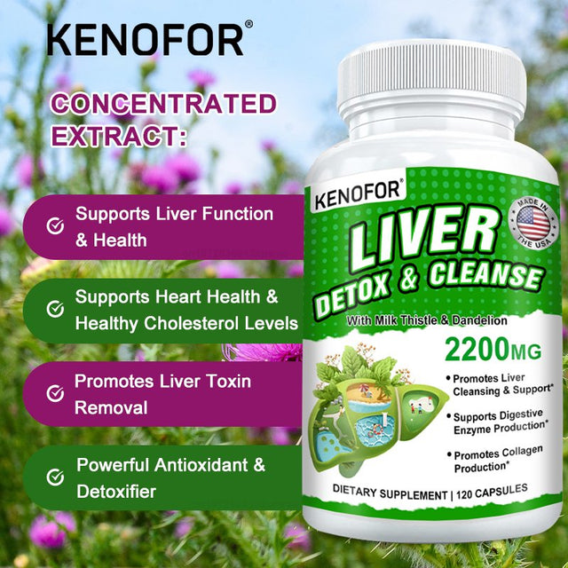 KENOFOR Liver Cleanse Detoxification and Repair - Artichoke Extract Liver Health Formula for Liver Detoxification, Digestion and Cleansing.