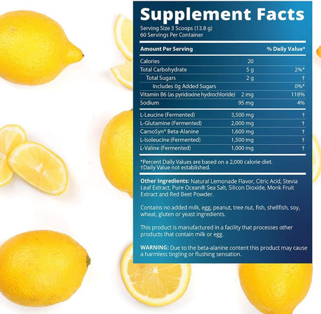 MRM BCAA+G RELOAD Post-Workout Recovery – Lemon, 840G - 60 Servings per Container