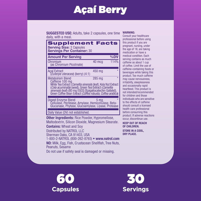 Natrol Acai Berry Diet, 60 Capsules