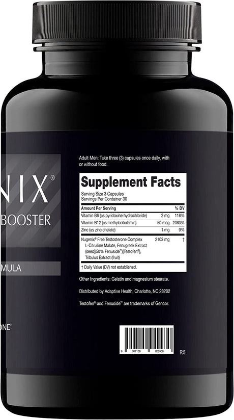 Nugenix Free Testosterone Booster Supplement for Men, 90 Count