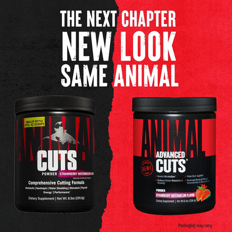 Animal Cuts Powder – Weight Management Supplement – Fat Burner, Metabolic Enhancer with Nootropics, Carnitine, Tyrosine, Diuretic – Strawberry Watermelon Flavor, 8.3 Oz, 42 Count