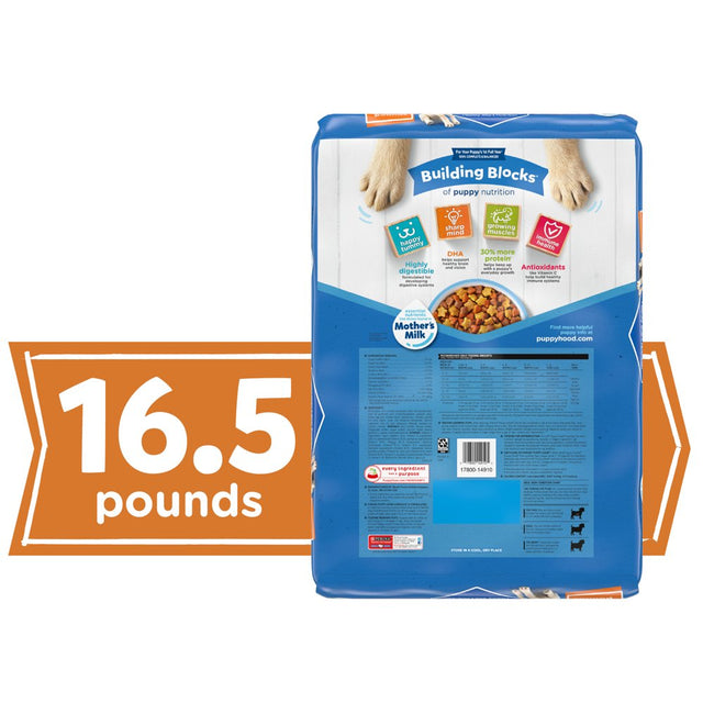 Purina Puppy Chow High Protein Real Chicken Gravy Dry Dog Food, 16.5 Lb Bag