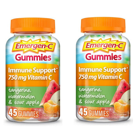 Emergenc Gummies Tangerine, Watermelon and Sour Apple Flavor 45 Gummies - 2 Pack