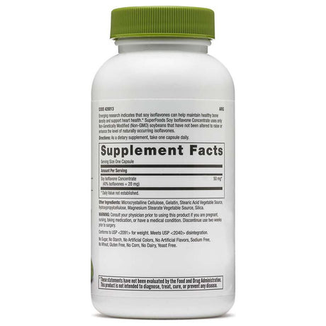 GNC Superfoods Soy Isoflavone Concentrate, 90 Capsules, Supports for Bone and Heart Health