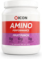 Amino Performance BCAA Powder and Glutamine Drink Gluten Free 30 Servings Fruit Punch Flavour by ICON Nutrition