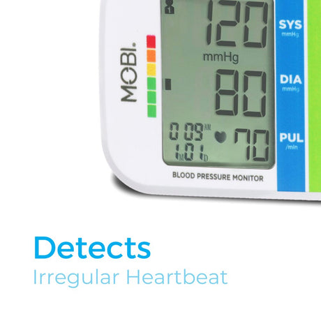 MOBI Health Wrist Blood Pressure Monitor, BP Monitor Irregular Heart Beat Detection Cuff Automatic with Large Display Screen Support Charging Supply for Home Use