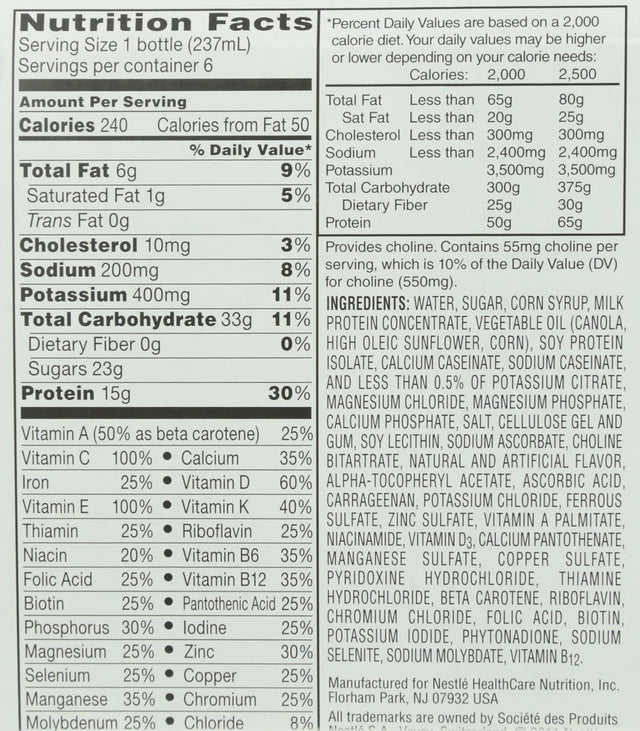 BOOST High Protein Balanced Nutritional Drink, Very Vanilla, 8 FL OZ (Pack of 6)