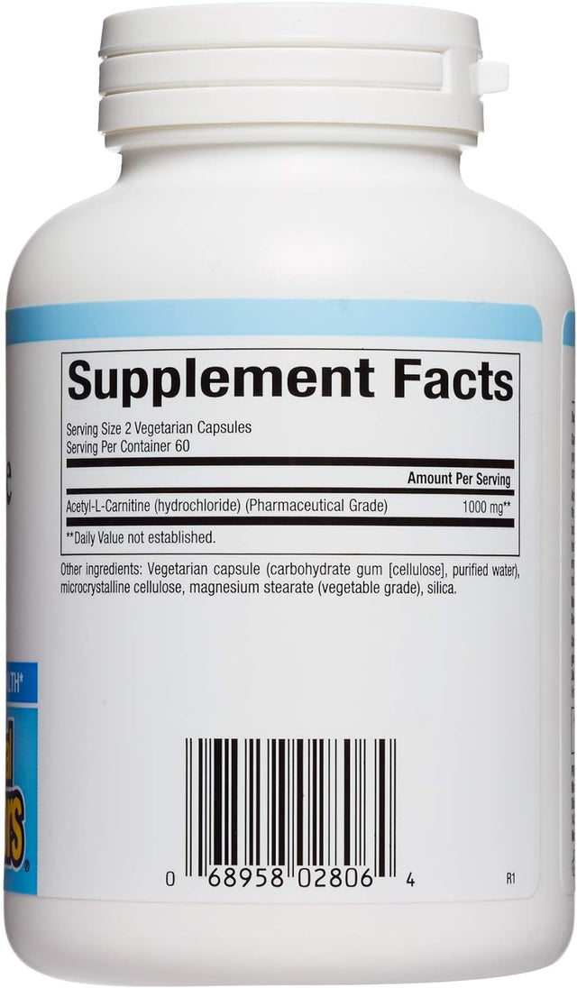 Natural Factors, Acetyl L-Carnitine 500 Mg, Promotes a Healthy Memory, Concentration and Brain Function, 120 Capsules (60 Servings)