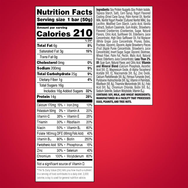 Zoneperfect Protein Bars, Strawberry Yogurt, High Protein, with Vitamins & Minerals (12 Count)