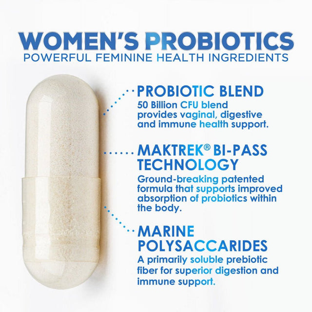 Probiotics for Women for Digestive Health, Immune Support, & Vaginal Health 120 Capsules