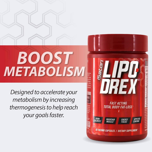Isatori Lipo-Drex Fat Loss Thermogenic Formula-Fast Acting Weight Loss-Appetite Suppressant (60 Capsules) Ultra CLA + Omega (90 Softgels)
