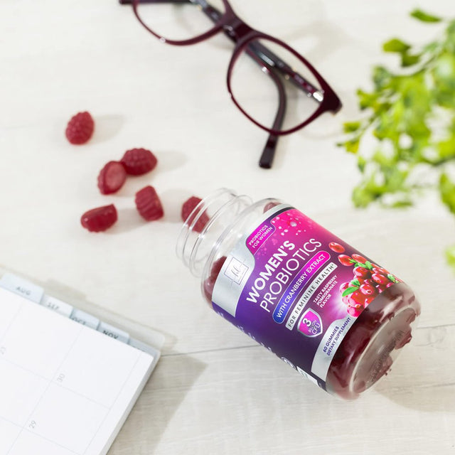 Probiotics for Women + Cranberry - 3 Billion CFU Guaranteed & 6 Vegan Strains for Women'S Vaginal, Digestive, Ph & Immune Health Support, Womens Probiotic Gummy, Shelf Stable, No Gluten - 60 Gummies