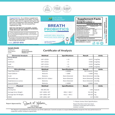 Oral Health 💫Probiotic 👅 by Success Chemistry®
