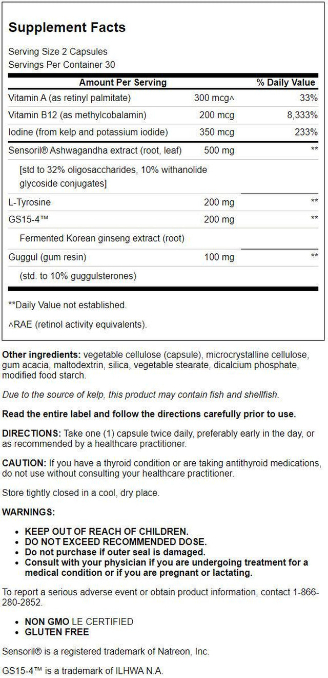 Life Extension Triple Action Thyroid - Comprehensive Thyroid Support with Ashwagandha Benefits - Gluten-Free, Non-Gmo - 60 Capsules