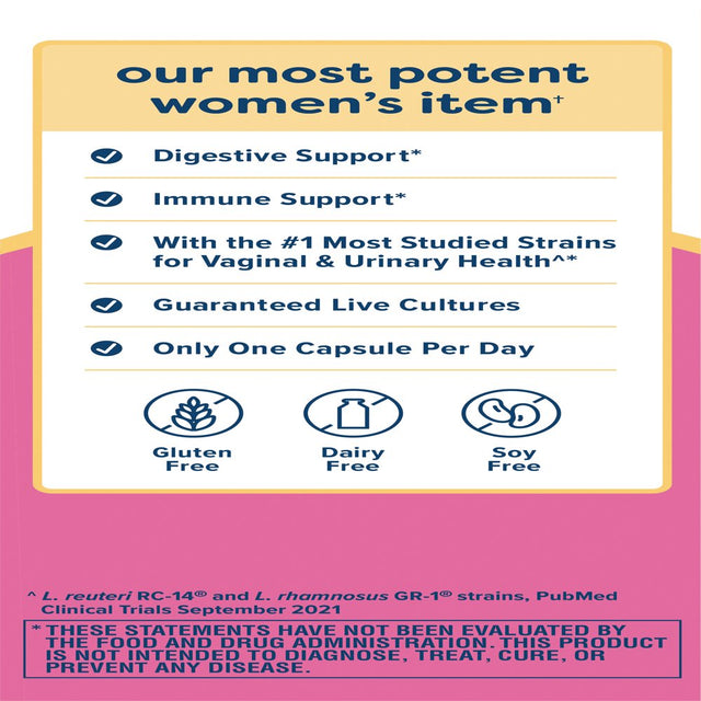 Renew Life Women'S Probiotic Supplement, 30 Vegetarian Capsules, 90 Billion CFU