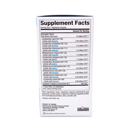 Natural Factors Ultimate Probiotic Women'S Formula 12 Billion Cfu 60 Veg Caps