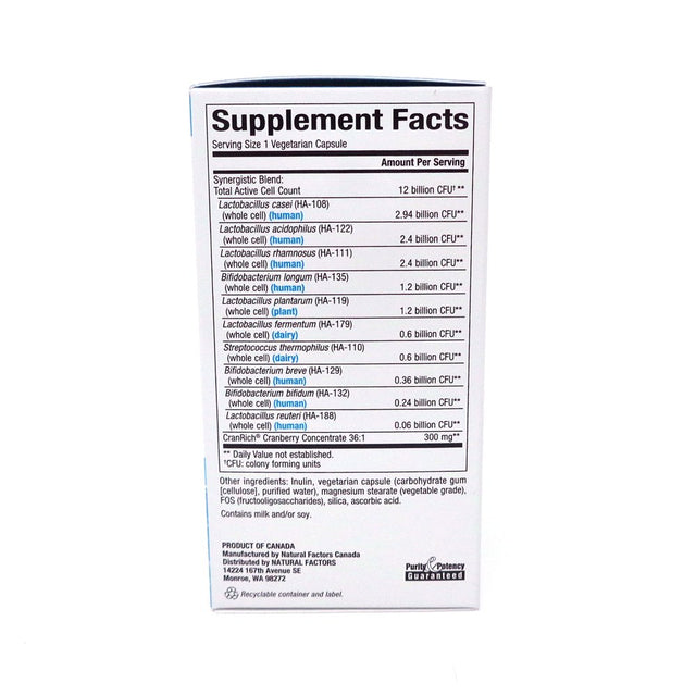 Natural Factors Ultimate Probiotic Women'S Formula 12 Billion Cfu 60 Veg Caps