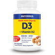 Enzymedica Organic Vitamin D3 +K2, 60 Count