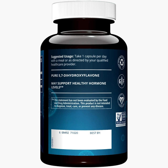 MRM Nutrition Chrysin 500Mg | Hormone Balance | Promotes Healthy Testosterone Levels | Pure 5,7-Dihydroxyflavone | Gluten-Free + Vegan | 30 Servings