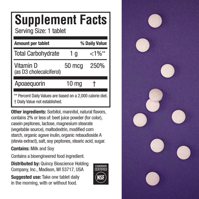 Prevagen Improves Memory - RS 10Mg, 30 Chewables Mixed Berry with Apoaequorin & Vitamin D & Brain Supplement for Brain Health