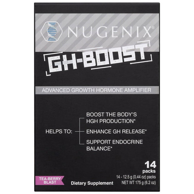 Nugenix Gh-Boost, HGH Booster and Sleep Dietary Supplement for Men, Tea-Berry Blast, 14 Count *EN