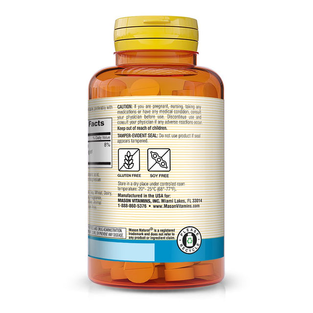 Mason Magnesium 550Mg: Heart, Nervous System Support, Muscle Function, Blood Pressure, 100 Tablets.