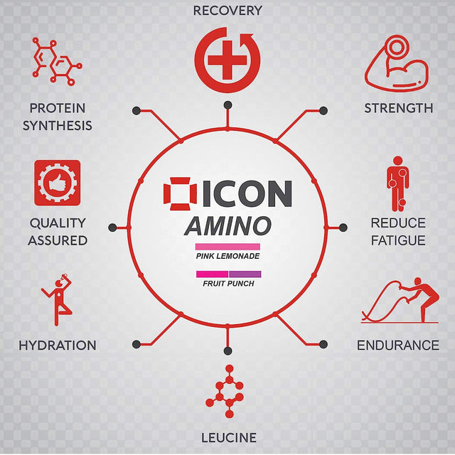 Amino Performance BCAA Powder and Glutamine Drink Gluten Free 30 Servings Fruit Punch Flavour by ICON Nutrition
