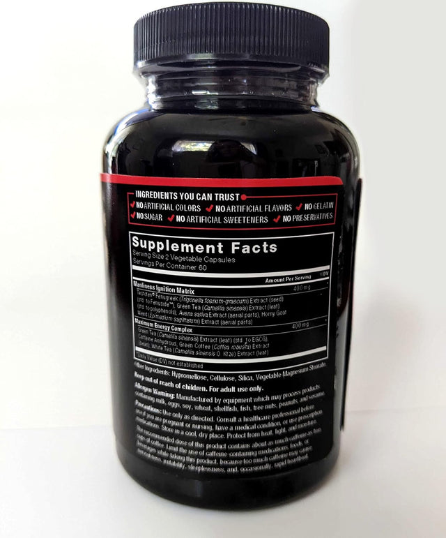 Force Factor Test X180 Ignite Total Testosterone Booster for Men with Fenugreek Seed and Green Tea Extract to Build Lean Muscle, Boost Energy, and Improve Performance, 120 Count