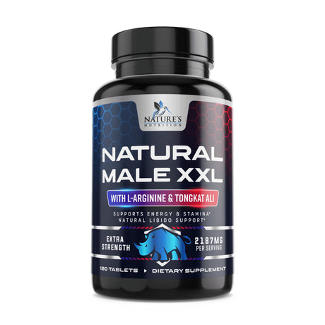 Natural Male Booster for Men - Male Enhancing Supplement - Natural Performance Booster for Energy, Endurance, Size, Stamina, Strength & Muscle Recovery Support with L-Arginine, Tongkat Ali - 120 Pills