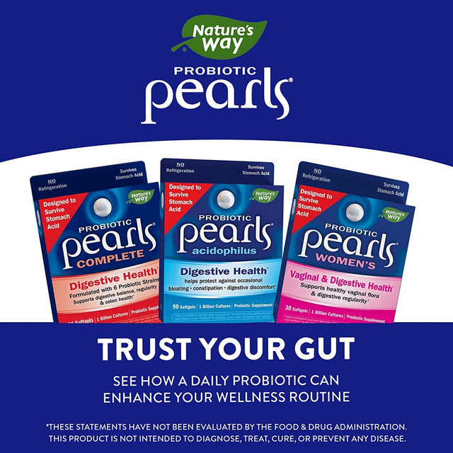 Nature'S Way Probiotic Pearls Complete, 1 Billion Live Cultures, 90 Softgels (Packaging May Vary)